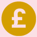 British pound symbol displayed on a yellow circle background, representing currency and finance.